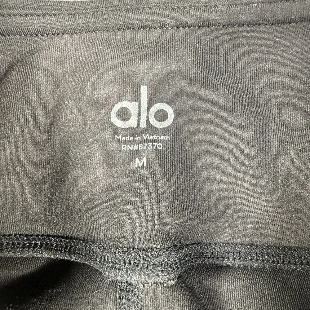 ALO Yoga Leggings Women's M Black Sheila Sheer Mesh Panel High Waisted Pants
